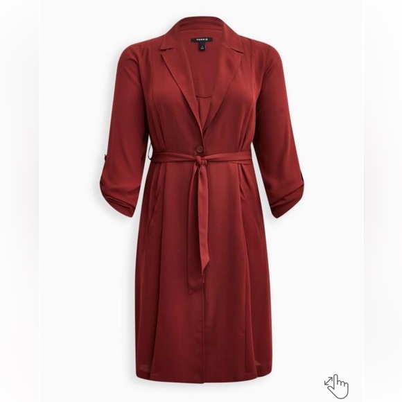 Torrid Georgette Drape Trench Jacket - Picture 5 of 9